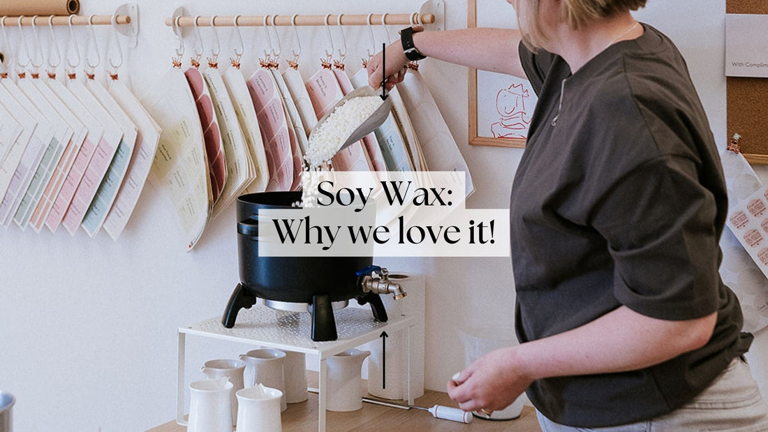 A woman pouring wax into a pot