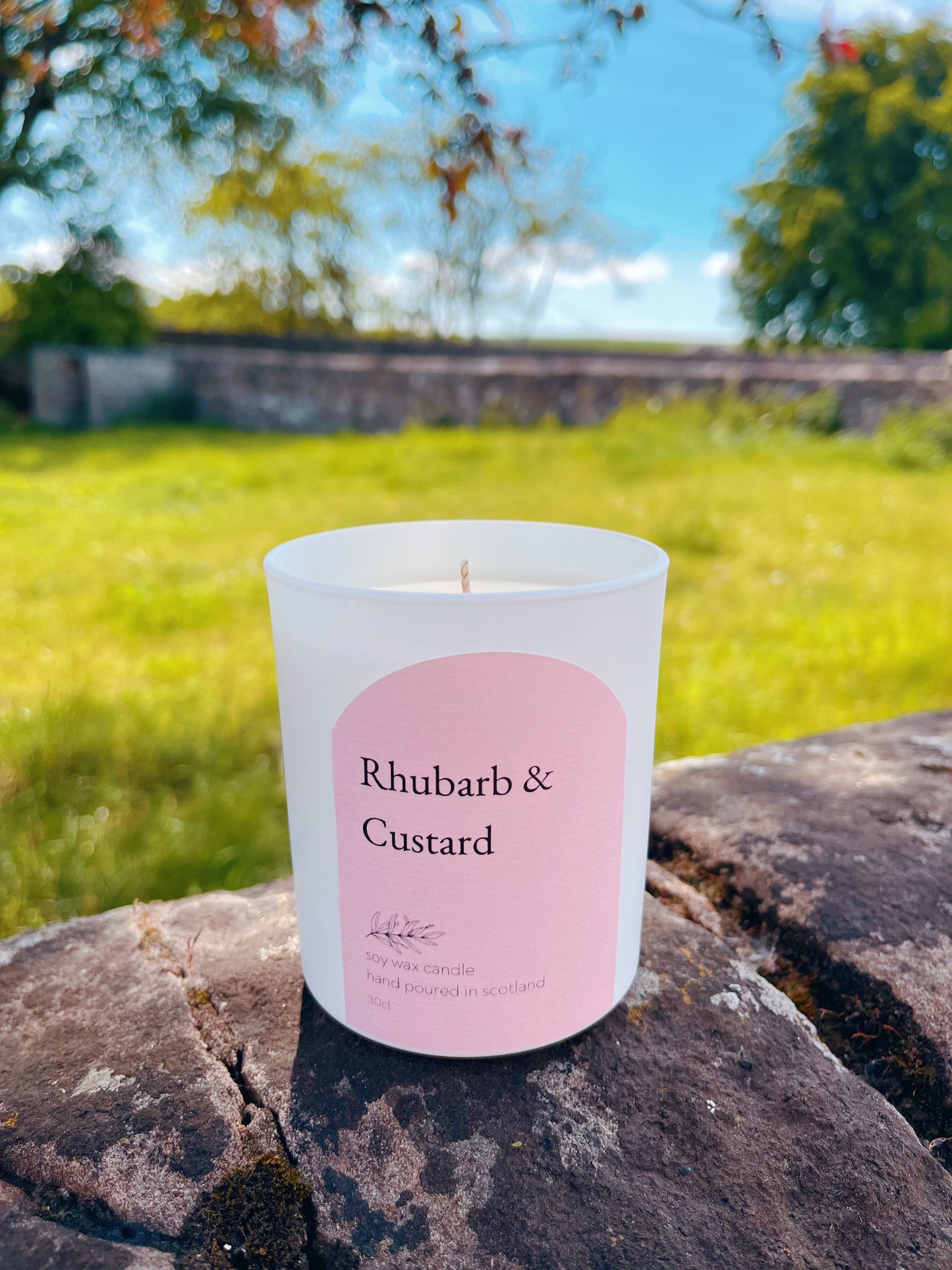 Rhubarb & Custard soy wax candle