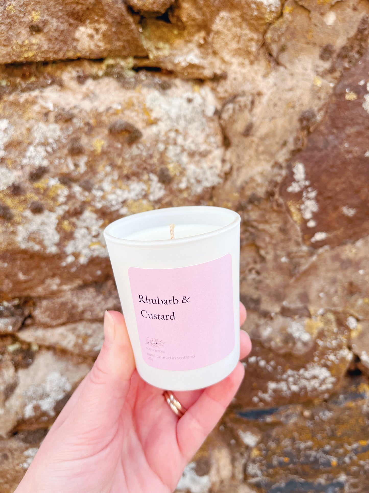 Rhubarb & Custard soy wax candle
