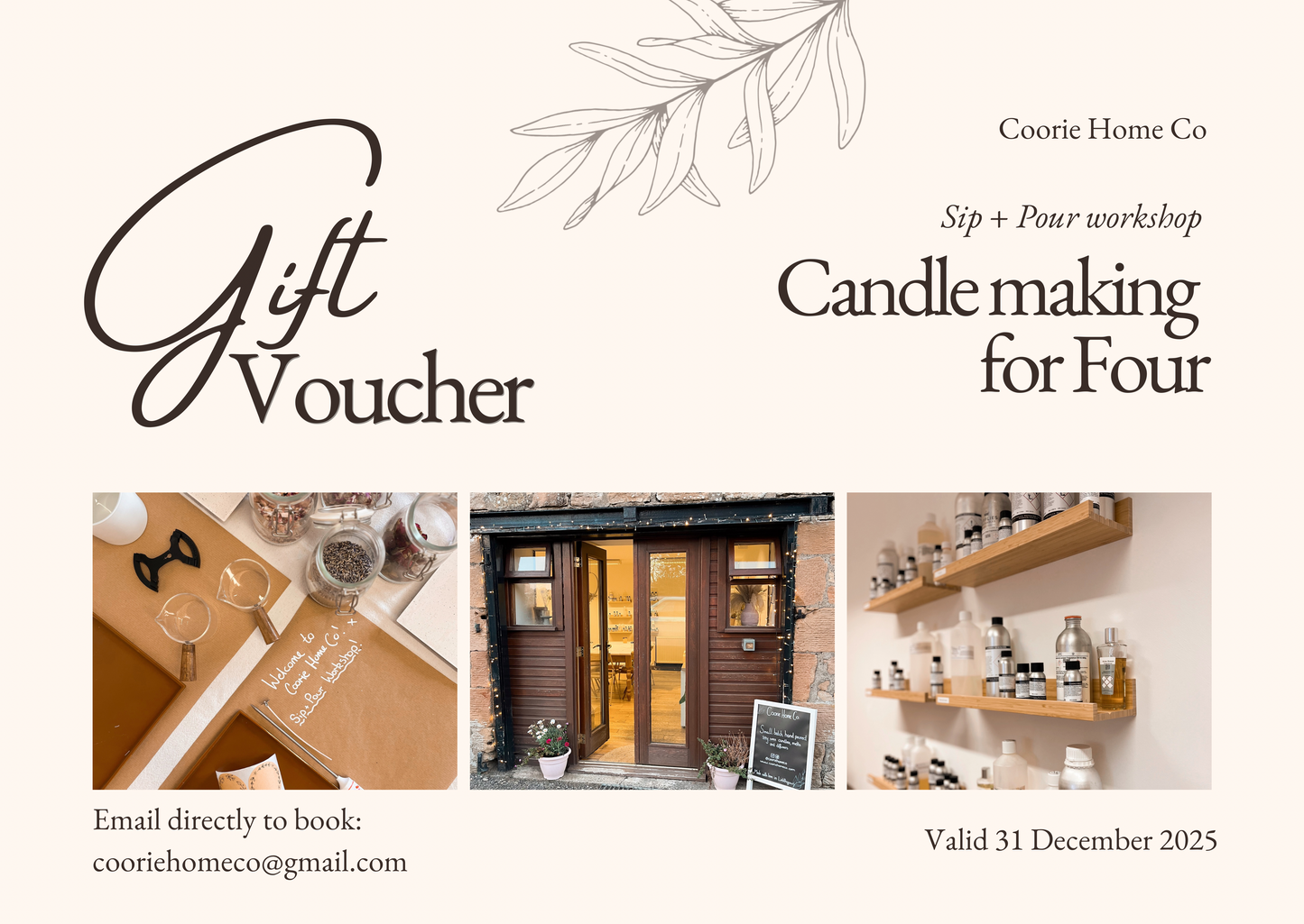 Candle making workshop gift voucher