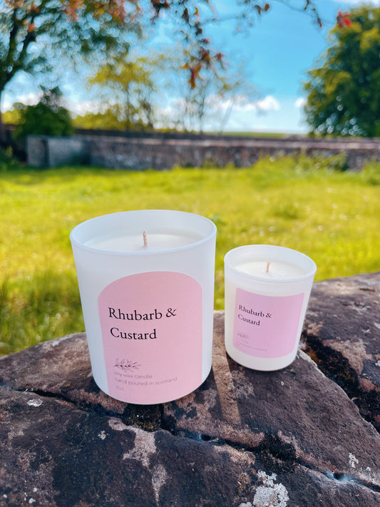 Rhubarb & Custard soy wax candle