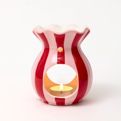 Pink striped wax burner