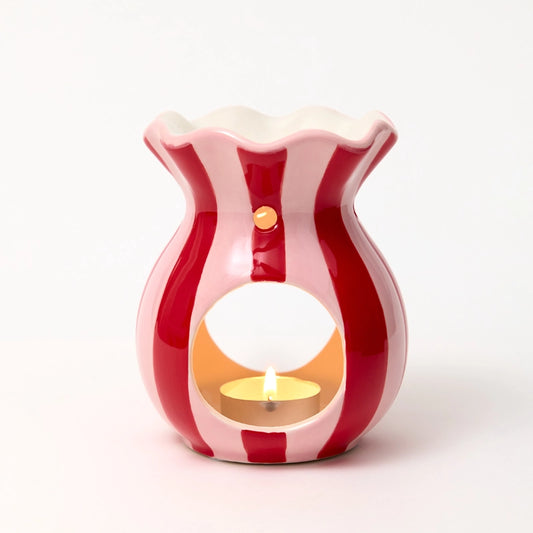 Pink striped wax burner