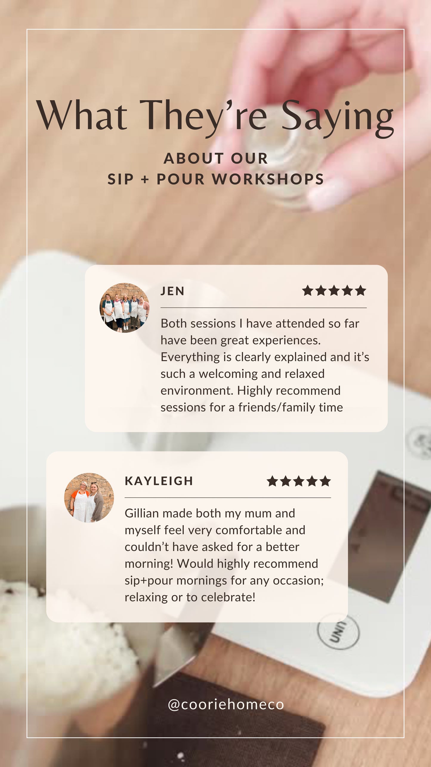 Sip & Pour workshop ~ 2025 dates